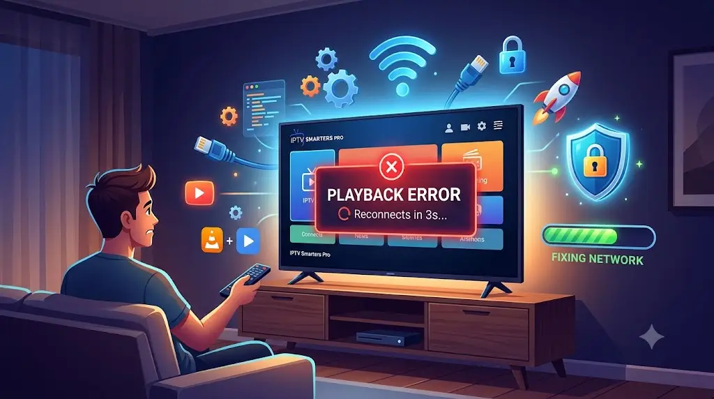 Solution au message « Playback Error Reconnects in 3s » sur IPTV Smarters Pro